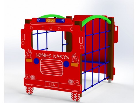Lauko vaikų žaidimų aikštelė - karstyklė Gaisrinko mašina